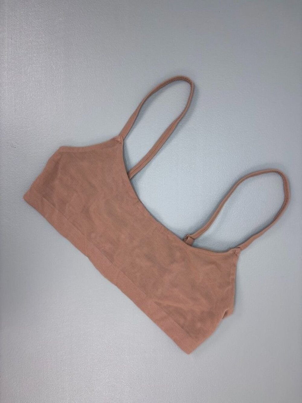 Skims small brown tan fits everybody scoop bralette mesh stretch wireless bra